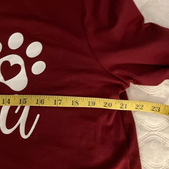 DOG MAMA Burgundy light weight Sweatshirt size L - Picture 7 of 8